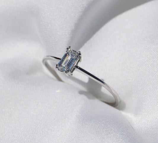 Anillo Petite Blanco Anillo Plata 6