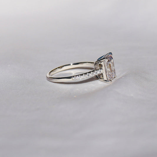 Anillo Gran Baguette Anillo Plata