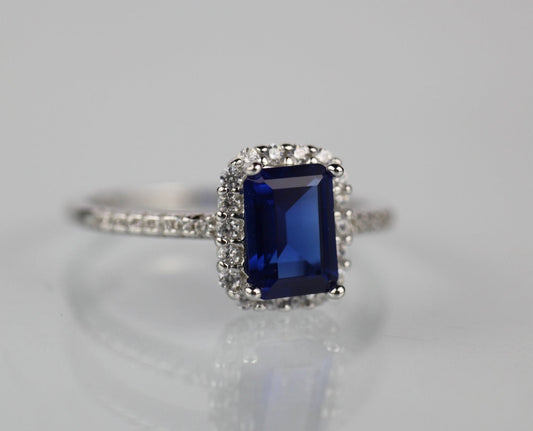 Anillo Viena Azul Zafiro Anillo Plata