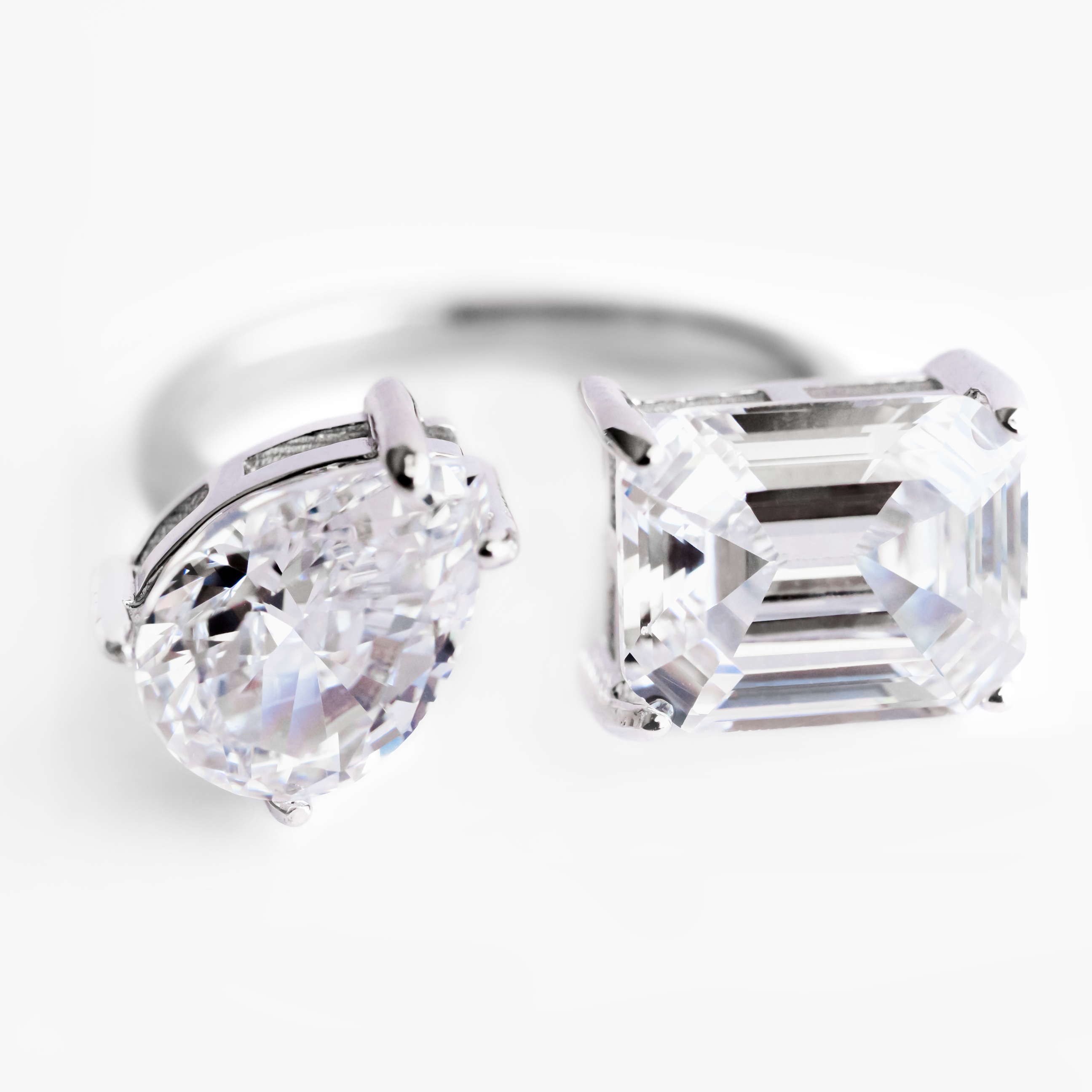 Anillo Luxe Blanco de Compromiso - Toi Et Moi