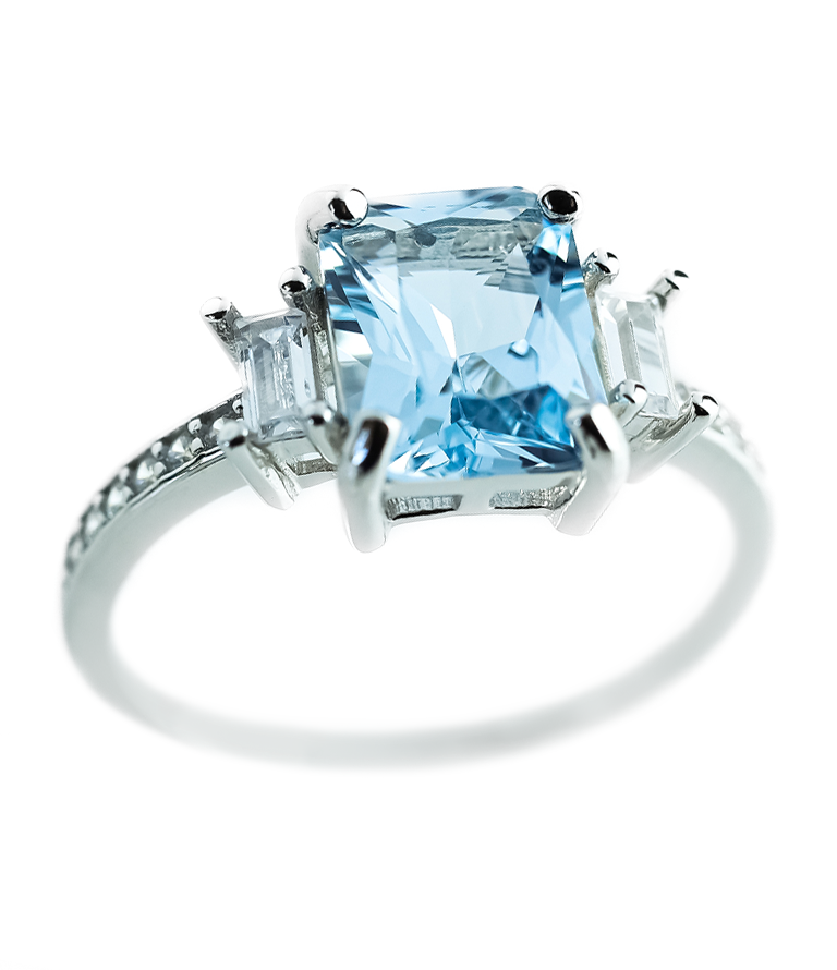 Anillo de Cocktail de zirconias AAAA hecho de Plata .925