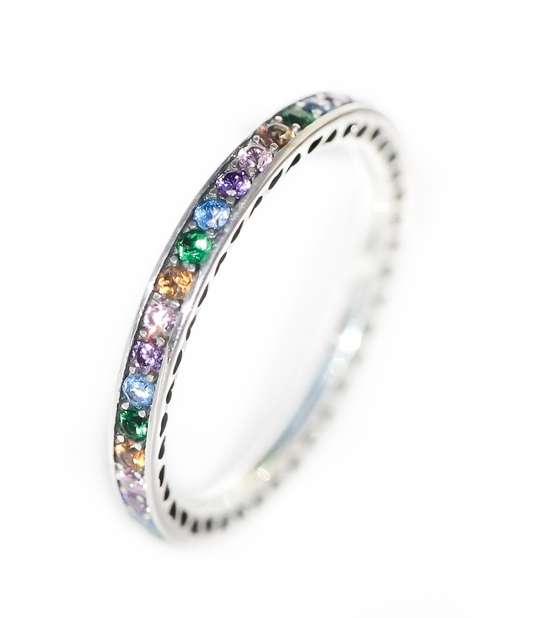 Anillo Churumbela de zirconias AAAA hecho de Plata .925