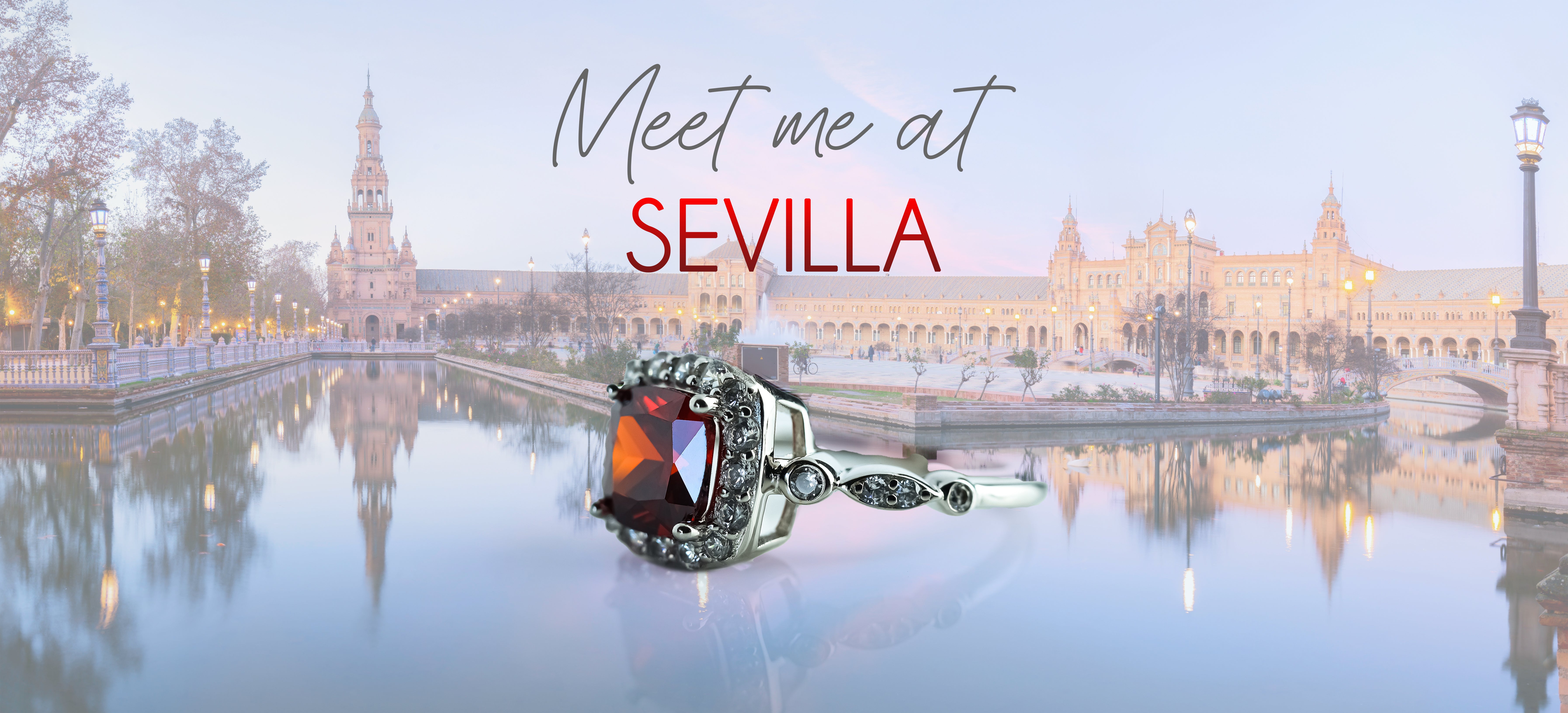 Anillo Sevilla Rojo Rubí  de Mucha Plata México