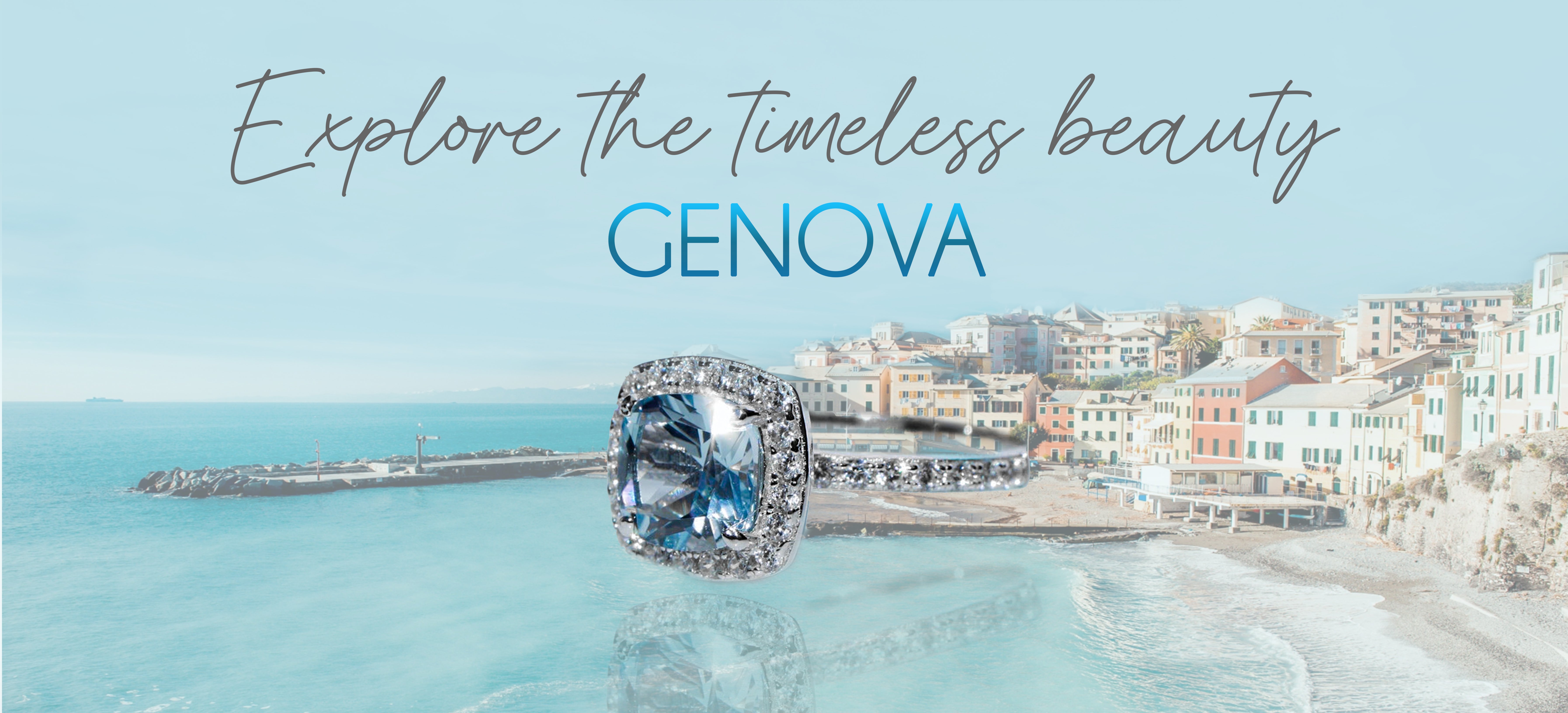 Anillo Genova Blue Sky  de Mucha Plata México
