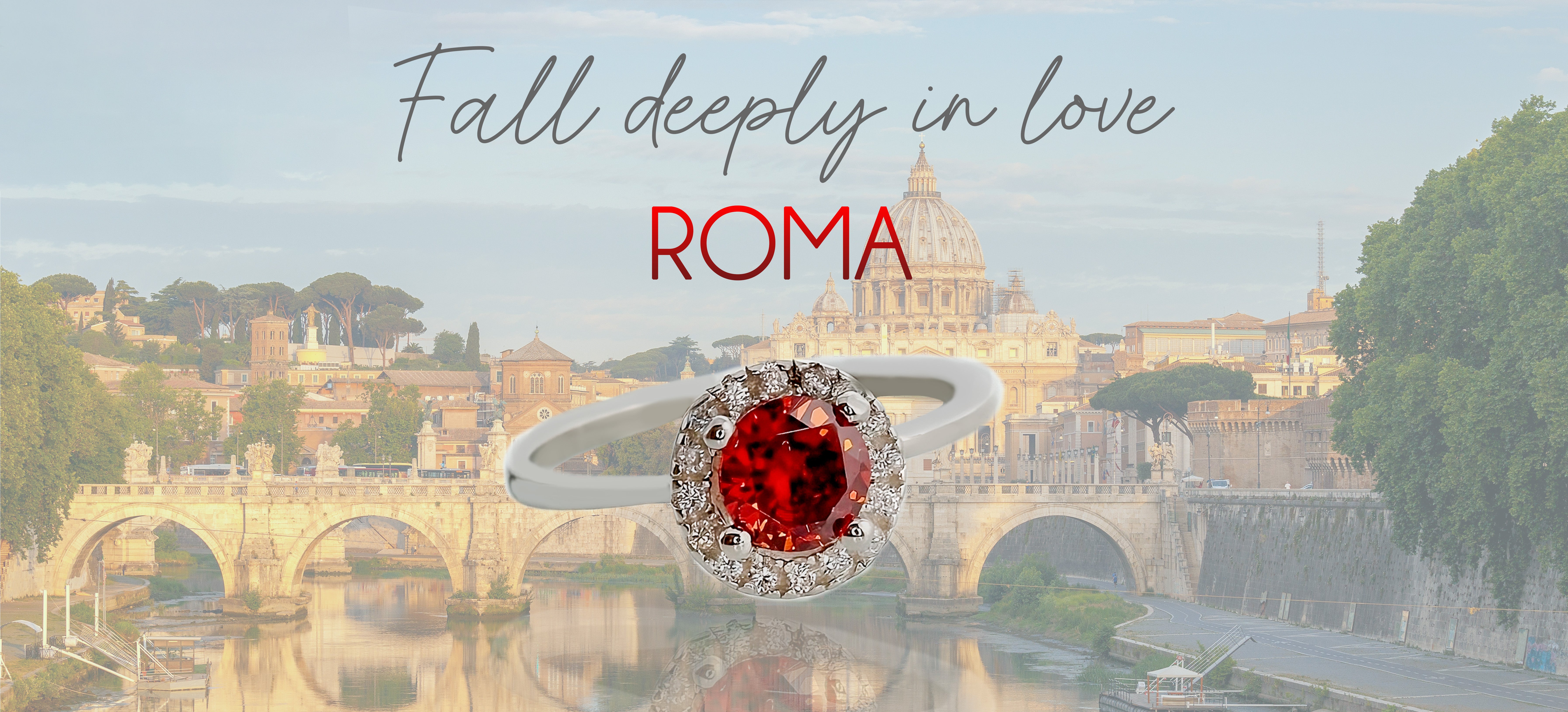 Anillo Roma Rojo Rubí  de Mucha Plata México