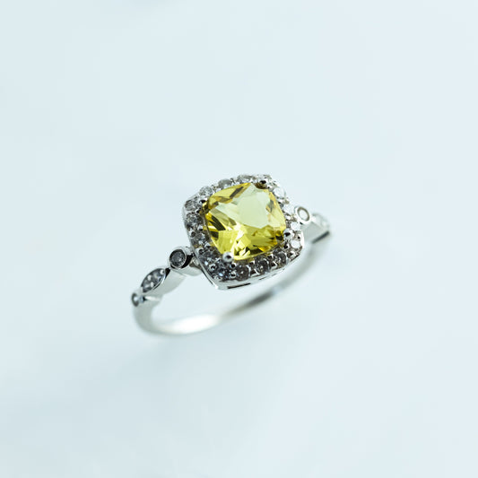 Anillo Sevilla Amarillo Citrina Anillo Plata 5 