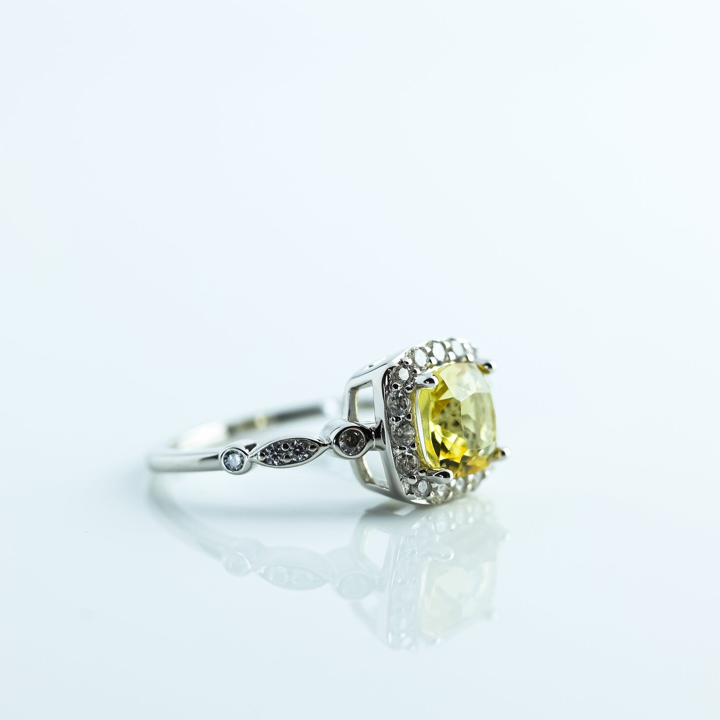 Anillo Sevilla Amarillo Citrina Anillo Plata 