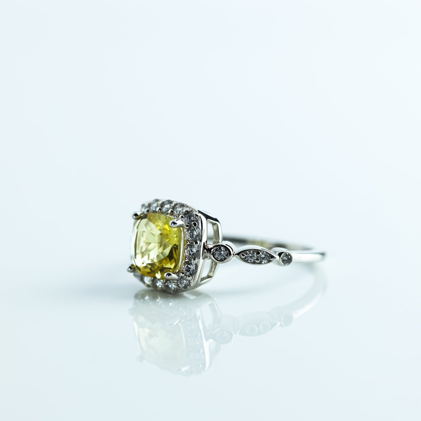 Anillo Sevilla Amarillo Citrina Anillo Plata 