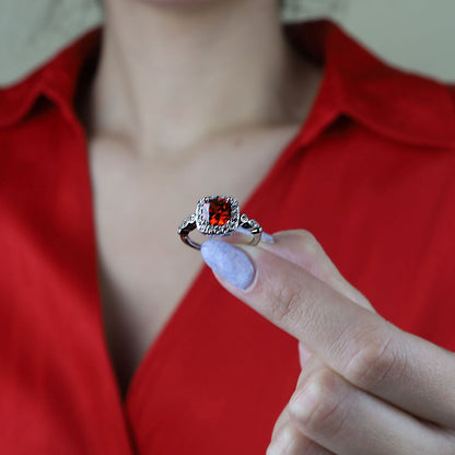 anillo rojo rubi anillo compromiso regalo dia del amor y la amistad