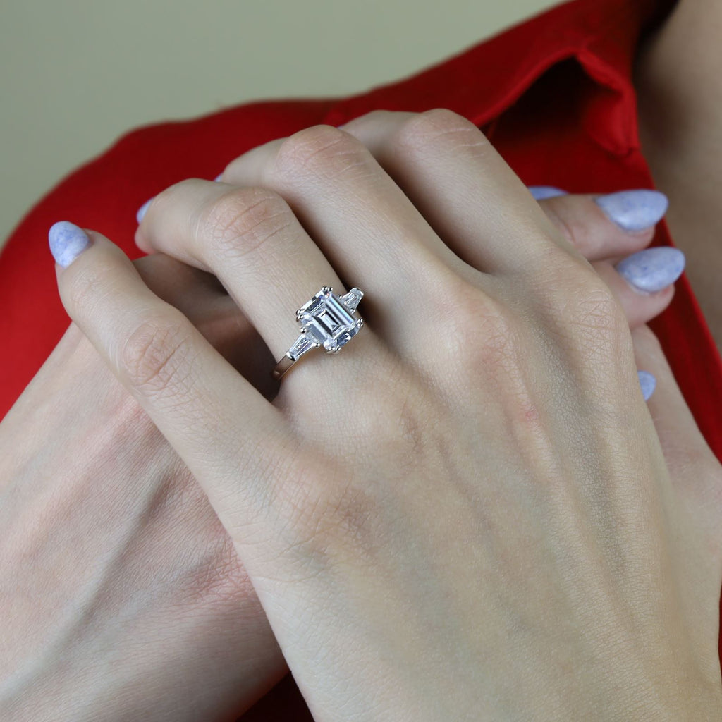 anillo baguette compromiso regalo ideal para dia del amor y la amistad opciones para regalo