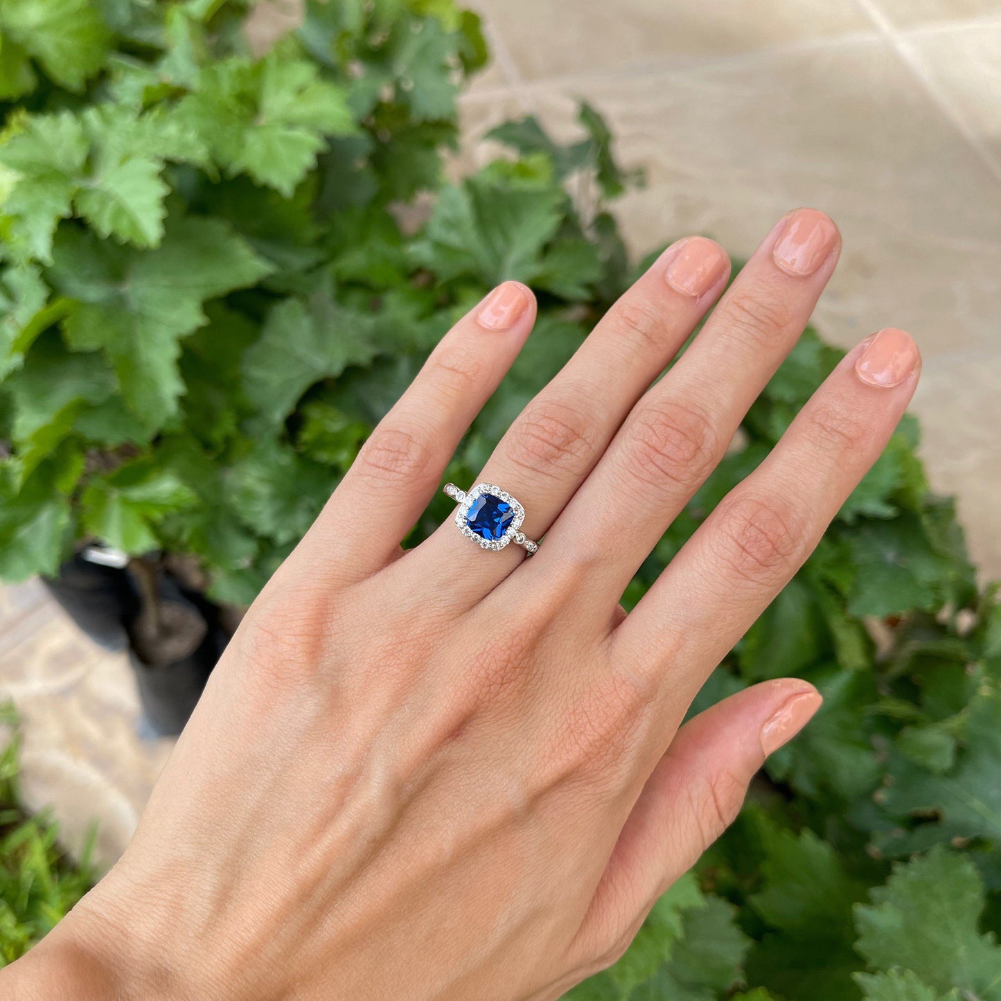 Anillo Sevilla Azul Zafiro Anillo Plata opciones para regalo