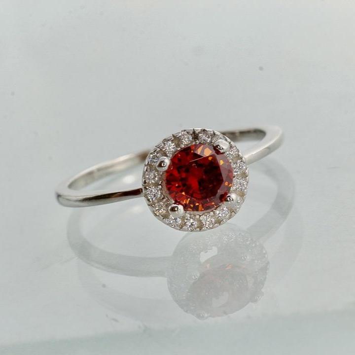 Anillo Roma Rojo Rubi Anillo Plata 5 