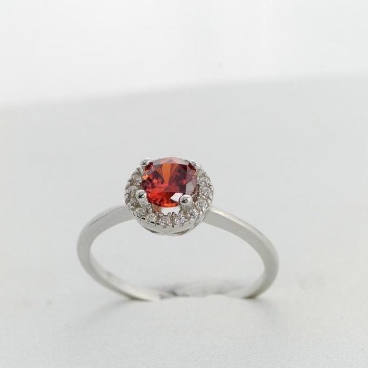 Anillo Roma Rojo Rubi Anillo Plata 