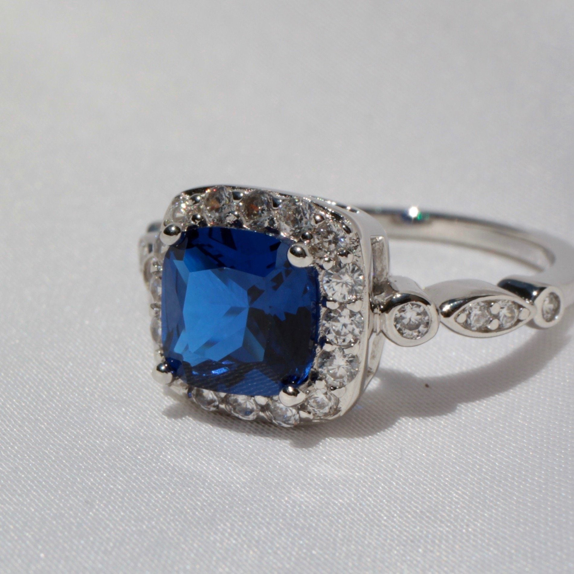 Anillo Sevilla Azul Zafiro Anillo Plata 5 