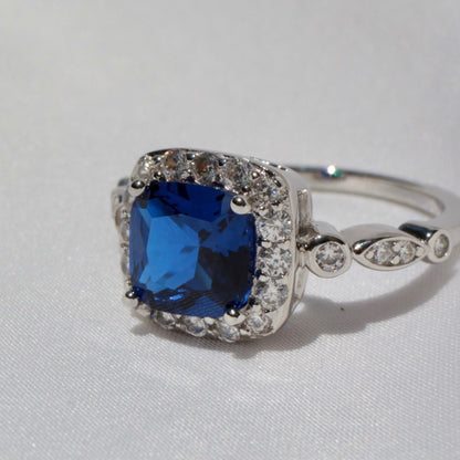 Anillo Sevilla Azul Zafiro Anillo Plata 5 