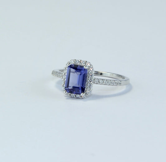 Anillo Viena Azul Tanzanita Anillo Plata 