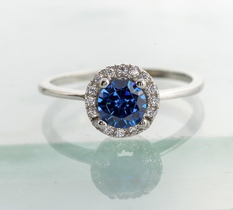 Anillo Roma Azul Anillo Plata 