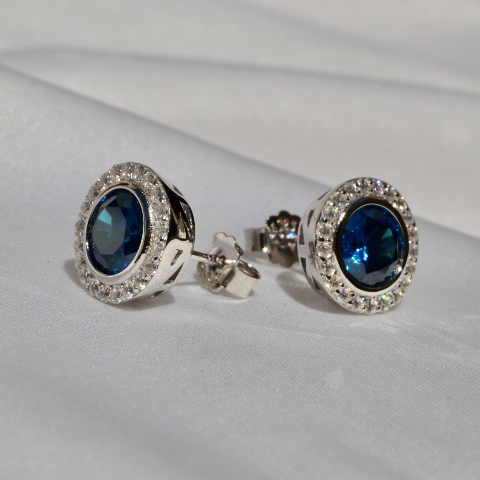 Aretes Roma Azul Zafiro Anillo Plata 