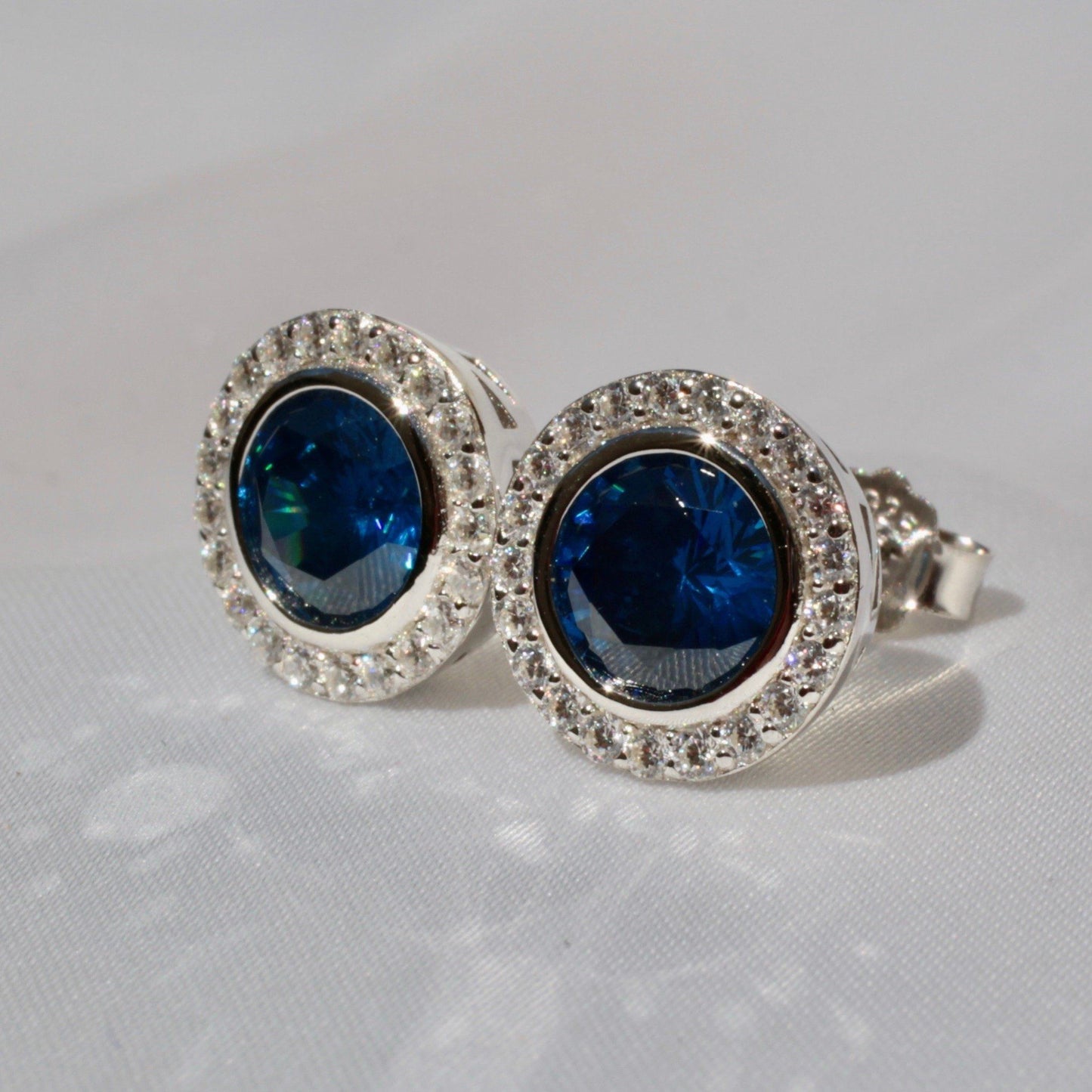 Aretes Roma Azul Zafiro Anillo Plata 